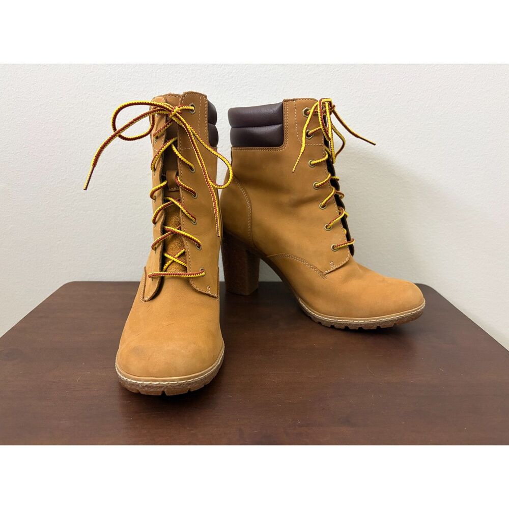 Timberland Allington Heights 6-Inch Nubuck Block Heel Boot Women's Sz 9 A1KJH